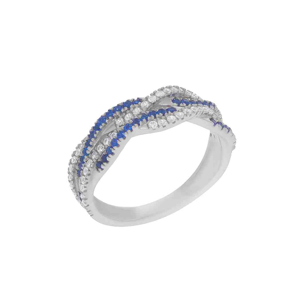 Kallati Round-Cut Natural Blue & Diamond Ring LR11134A